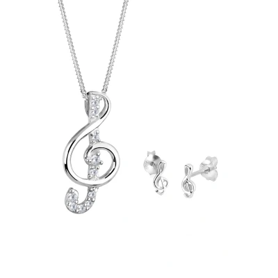 Afbeelding van ELLI Sieraden set zilver / transparant