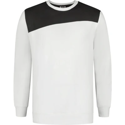 Afbeelding van Tricorp 302013 Sweater Bicolor Naden Wit/Donkergrijs