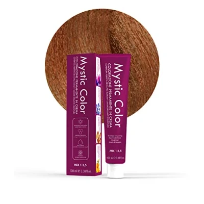 Afbeelding van Mystic Color Permanent Cream Coloring with Argan Oil and Calendula Long Lasting Hair Golden Copper Blonde Dye 7.43 100ml