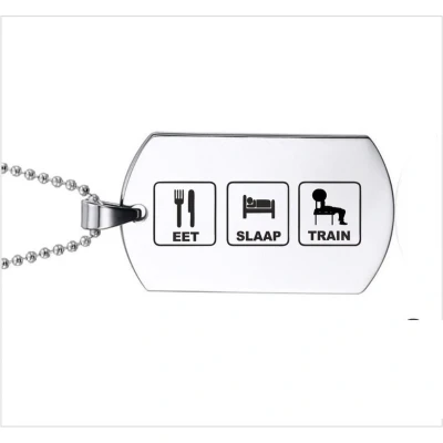 Afbeelding van Ketting RVS Eet Slaap Train
