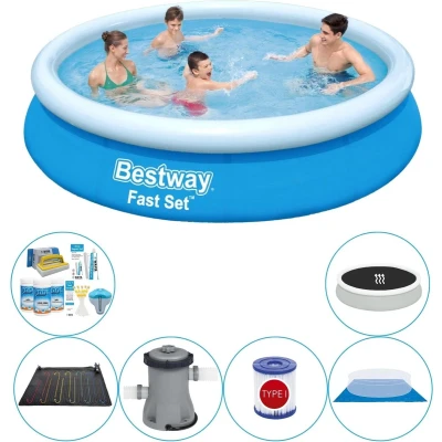 Afbeelding van Bestway Fast Set Rond 366x76 cm Zwembad Combinatie Deal