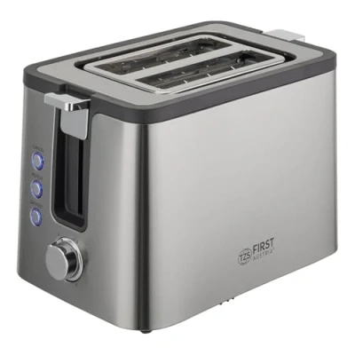 Afbeelding van TZS First Austria Broodrooster Toaster 6 Warmteniveaus 2 Brede Sleuven 800W Zilver
