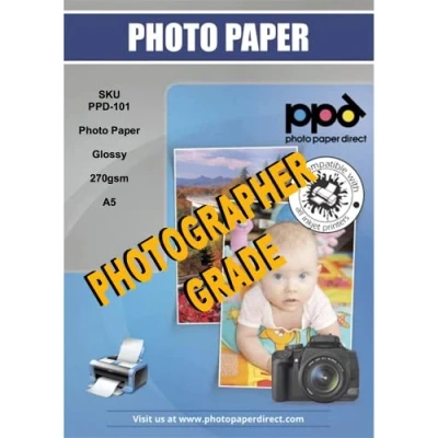 Afbeelding van PPD A5 x 50 vel PREMIUM Inkjet Fotopapier 270g Hoogglans, Microporeus, Waterbestendig, Direct Droog Professionele Kwaliteit en Topprijs 101