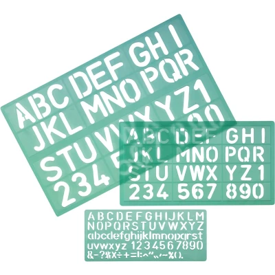 Afbeelding van Lettersjabloon Linex hoofletters/letters/cijfers set á 3 stuks