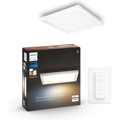 Afbeelding van Philips Hue Aurelle Plafondlamp Duurzame Led Verlichting Warm Tot Koelwit Licht Incl. Dimmer Switch Dimbaar Verbind met Bluetooth of Bridge Werkt Alexa en Google Home Wit Rond
