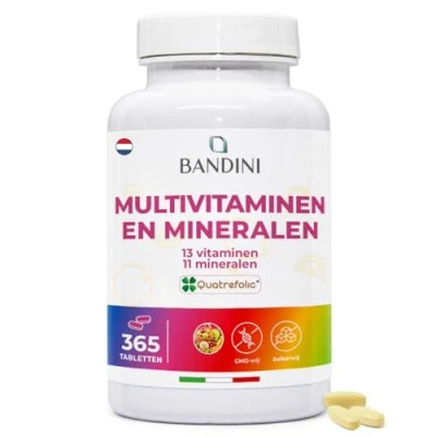 Afbeelding van Bandini® Multivitamine Complete 365 Tabletten (1 Jaarvoorraad) Multivitaminecomplex met 13 Vitaminen en 11 Mineralen voor Mannen Vrouwen Gemaakt in Italië