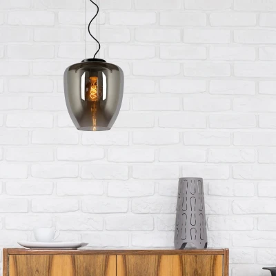 Afbeelding van Lucide FLORIEN Hanglamp Ø 28 cm 1xE27 Fumé