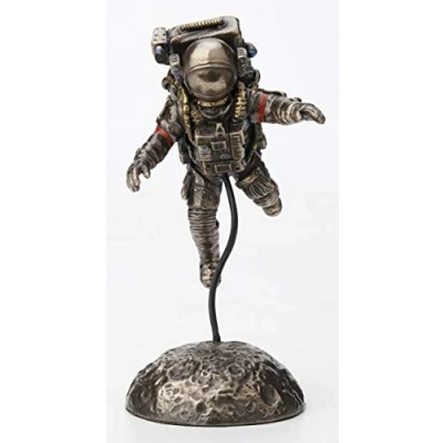 Afbeelding van Veronese Design 6 1/8 Inch Zero G Astronaut Maan Landing Hars Standbeeld Bronzen Afwerking