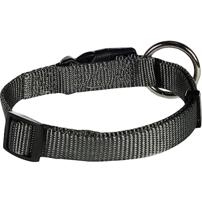 Afbeelding van Flamingo Ziggi Halsband Honden Donkergrijs S 30 45cm 15mm 1st 134638