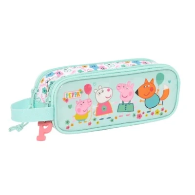 Afbeelding van Pennenetui met 2 vakken Peppa Pig Cosy corner Licht Blauw (21 x 8 6 cm)