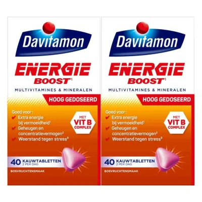 Afbeelding van Gratis Verzending: 2x Davitamon Energie Boost Bosvruchten 40 kauwtabletten