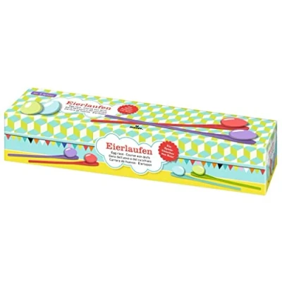 Afbeelding van Moses Eierloopspel Junior 30 Cm Hout Groen/blauw/rood 8 delig