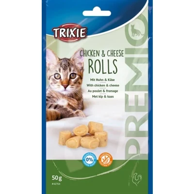 Afbeelding van Trixie Premio Kip &amp; Kaas Rolletjes Voor Katten Glutenvrij 50 GR