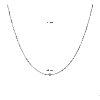 Afbeelding van Zilver Gerhodineerde Collier venetiaans bol 0 1329031 42 cm