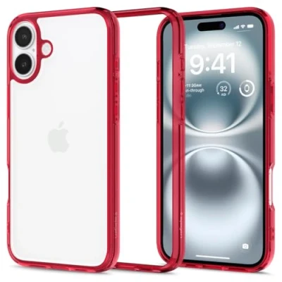 Afbeelding van Spigen Ultra Hybrid Case voor iPhone 16 hoesje Red Crystal