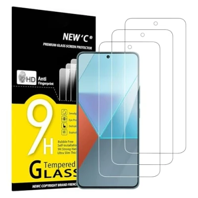 Afbeelding van NEW&#039;C 3 Stuks, Screen Protector voor Xiaomi Redmi Note 13 Pro 5G/4G, Plus/Note Pro+ 5G, Gehard Glass Schermbeschermer Film 0.33 mm ultra transparant, resistent