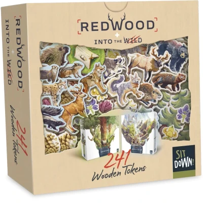 Afbeelding van Redwood: 241 Wooden Tokens (Basic Game + Expansion) (NL/FR)