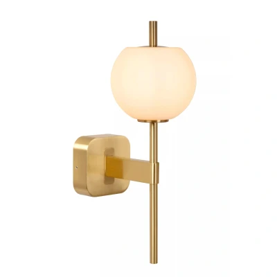 Afbeelding van Lucide Elda Wandlamp Badkamer Mat Goud/messing