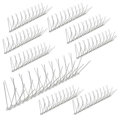 Afbeelding van Yaheetech Duivenspikes 10 stuks roestvrij staal duivenafweer 50 cm vogelbescherming vogelafweer spikes voor balkon, dak en raam