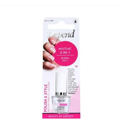 Afbeelding van Depend Multilak 3 in 1 Polish &amp; style Base Top and Strengthener