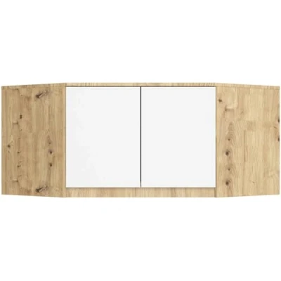 Afbeelding van Kastopzetstuk S100 in Artisan Eiken/Wit Zelfmontage Mat Afwerking