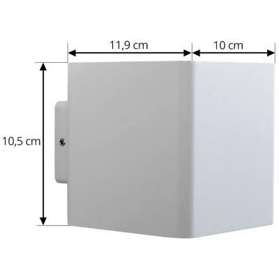 Afbeelding van Lucande LED buiten wandlamp Aaron, wit, aluminium, omhoog/omlaag