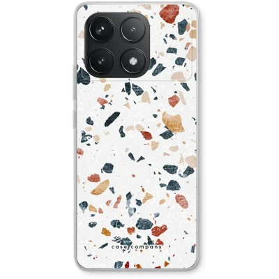 Afbeelding van Case Company® hoesje geschikt voor Xiaomi Poco F6 Pro Terrazzo N4 Soft Cover Telefoonhoesje Bescherming aan alle Kanten en Schermrand