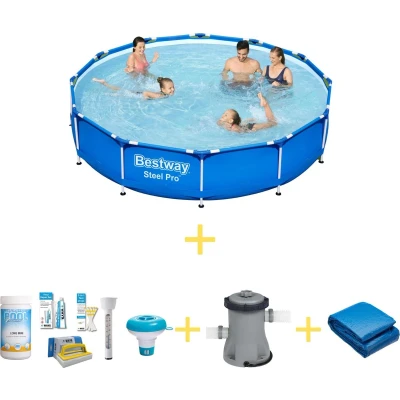 Afbeelding van Bestway Zwembad Steel Pro 366 x 76 cm Inclusief WAYS Onderhoudspakket, Filterpomp &amp; Grondzeil