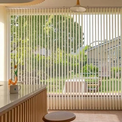 Afbeelding van Verticale Lamellen Jaloezieën 60cm 70cm 80cm 90cm 100cm 110cm 120cm,60% Verduistering Jaloezieën,Verticale Voor Ramen,Decoratieve Lamellenstof Gordijnen,WxH 80x140cm/31.5x55in