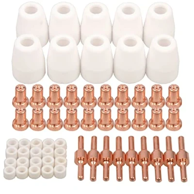 Afbeelding van 60Pcs PT 31 Uitgebreide Lucht Plasma Snijden Nozzle Elektrode Verbruiksartikelen Fit CUT 40 50D CT 312