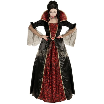 Afbeelding van Widmann Vampier &amp; Dracula Kostuum Vrouwelijke Velvetia Rood, Zwart Small Halloween Verkleedkleding