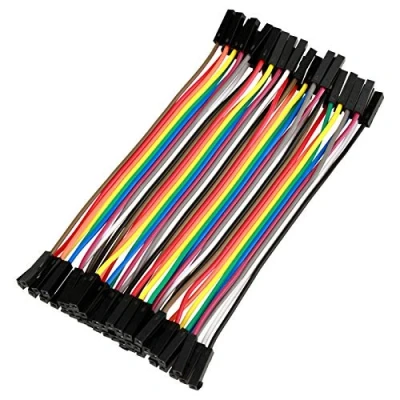 Afbeelding van Akozon Jumper Wire 5 stuks kleurrijke 10 cm jumperdraden set 40 pins vrouwelijke lintkabel jumperkabel dupont draad bruggen draadbruggen voor breadboard