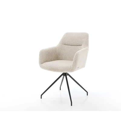 Afbeelding van Draaistoel Pejo Flex kruisframe conisch zwart cord beige 180 draaibaar
