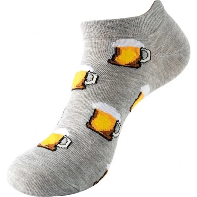 Afbeelding van Grappige enkelsokken Bier Pils 2 PAAR Kleur grijs Maat one size (38 45) Unisex Funny Cadeau Katoen