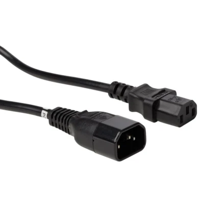Afbeelding van Voedingskabel Zwart C14 + C13 L=1.8 M H05Vv F 3G1.00 mm