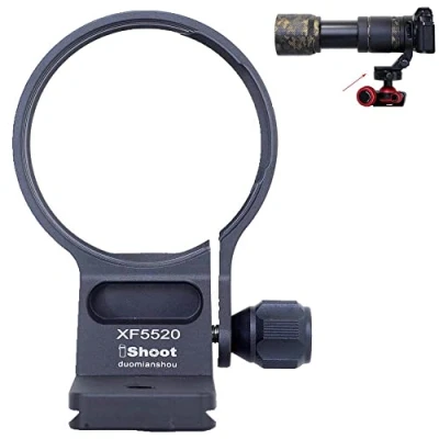 Afbeelding van iShoot Statief Mount Ring Lens Kraag IS XF5520 Compatibel met Fuji XF 70 300 f/4 5.6 R LM OIS WR &amp; Fujifilm 55 200mm f/3.5 4.8 OIS, Ondersteuning w/Arca Swiss Fit Quick Release Plate