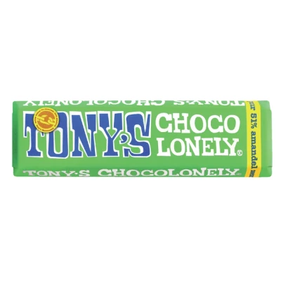 Afbeelding van Chocolade Tony&#039;s Chocolonely amandel zeezout reep 47gr