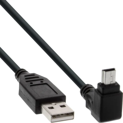 Afbeelding van InLine USB 2.0 kabel A B Mini 5 pins haaks 1.5m Zwart