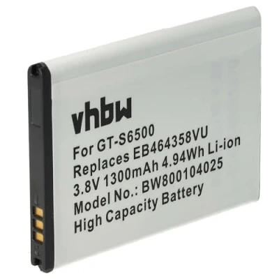 Afbeelding van vhbw Accuvervanging voor Samsung EB464358VU, EB464358VUBSTD mobiele telefoon smartphone (1300mAh, 3,7V, Li Ion)