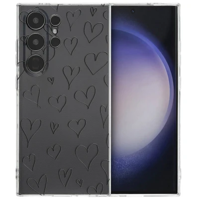 Afbeelding van Samsung Galaxy S24 Ultra Hoesje Siliconen en TPU (zacht) iMoshion Softcase/Backcover Hearts Telefoonhoesje