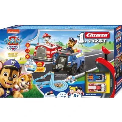 Afbeelding van Carrera First PAW Patrol Race &#039;N&#039; Rescue Chase vs. Marshall Racebaan 3,5m met licht, geluid en muziek