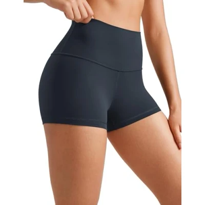 Afbeelding van CRZ Yoga Dames Butterluxe Short 2.5&#039;&#039; Hoge Taille Workout Gym Leggings Hardlopen Spandex Biker Shorts echte marine S