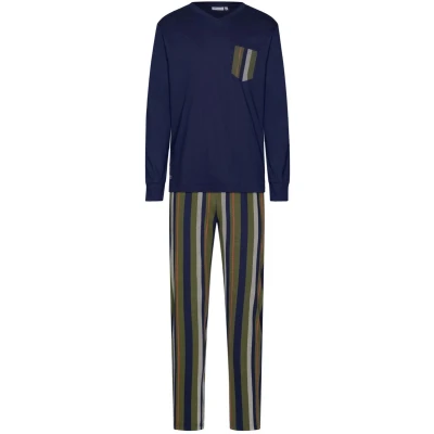Afbeelding van Duurzame heren pyjama strepen Blauw Maat XXXL