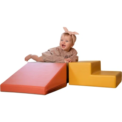 Afbeelding van IGLU SOFT PLAY Explorer Set van 6 zachte bouwstenen, motorische vaardigheden, reuzenbouwstenen, klimmen, schuimbouwstenen met anti slip (herfst)