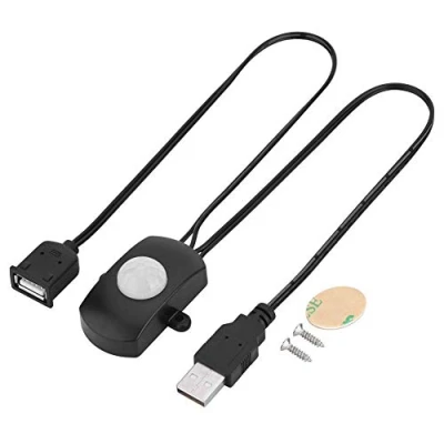 Afbeelding van Tosuny PIR bewegingsmelder schakelaar, 4A DC 5 24 V LED licht lamp detector automatische USB interface, 120 graden detectiehoek (zwart)