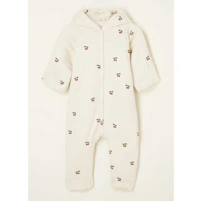 Afbeelding van Konges Sløjd JongensMeisjes Babypak van biologisch katoen met capuchon in de kleur Cranberryrood, maat: 56