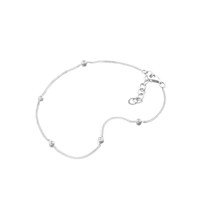 Afbeelding van Elli Basic Crystal Enkelbandjes silvercoloured, Dames, Maat: 25, Silver coloured