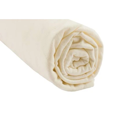 Afbeelding van Hoeslaken, 90 x 140 cm, 100% biologisch katoen, uitbreidbaar kinderbed, natuurlijk ecru, zacht en aangenaam, rekbaar ademend, gezonde slaap, merk Easy Dort GOTS Oeko Tex gecertificeerd