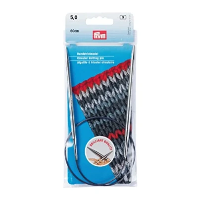 Afbeelding van Prym Rundstricknadeln MS 60 cm 5,00 mm silberfarbig Ferri da Maglia circolari, Ottone, Argento, 5,0