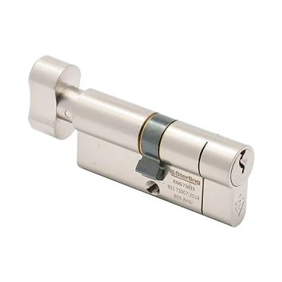 Afbeelding van Sterling Int Ext TS007 BS1 1 ster goedgekeurd door de politie, beveiligd design, duimdraaideurcilinder, satijnnikkel, 40 mm intern 60 extern (100 in totaal)